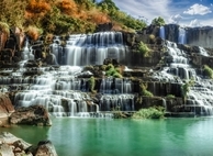 Tropical,Rainforest,Landscape,With,Flowing,Pongour,Waterfall.,Da,Lat,,Vietnam